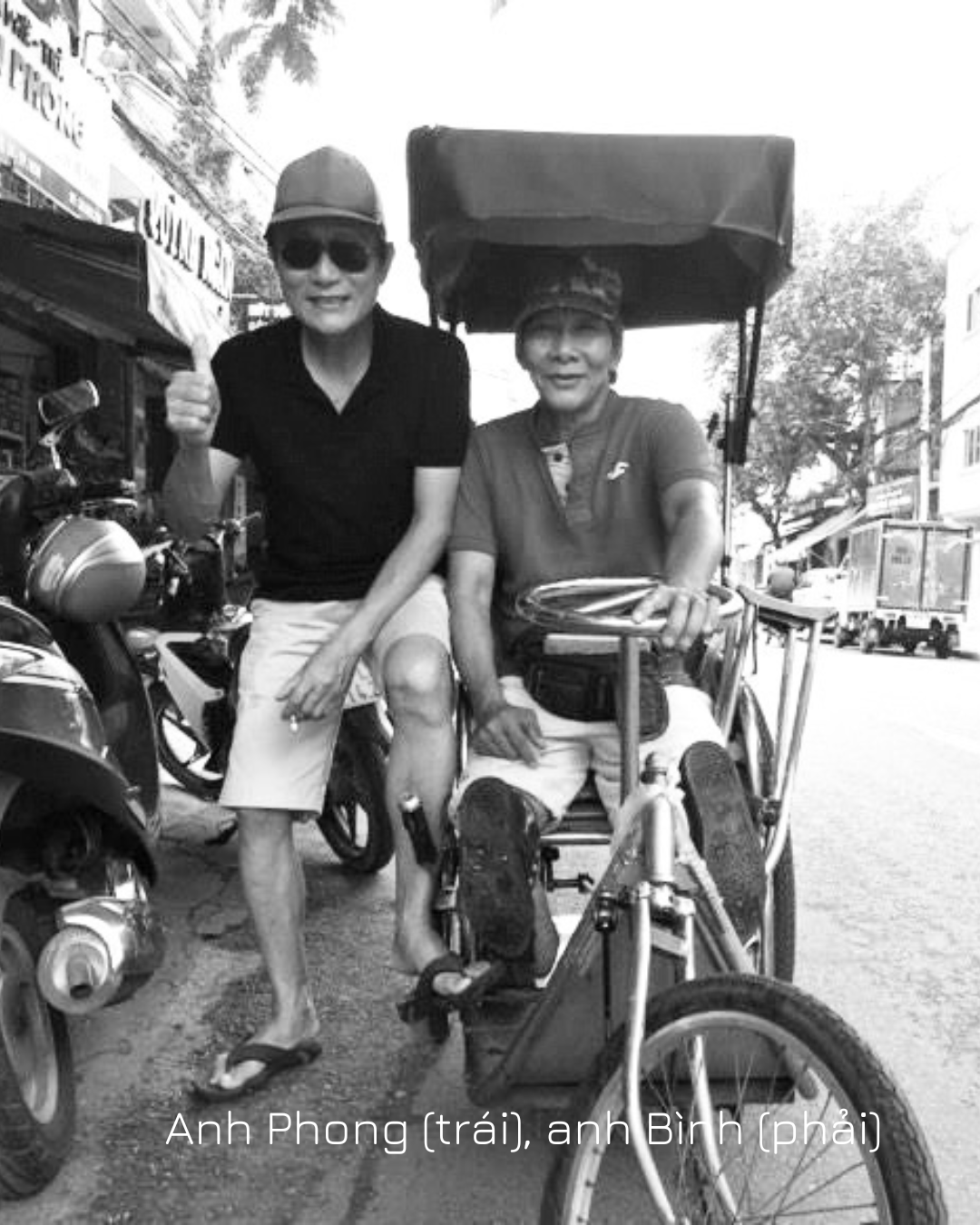 Ảnh đen trắng hai người lính già